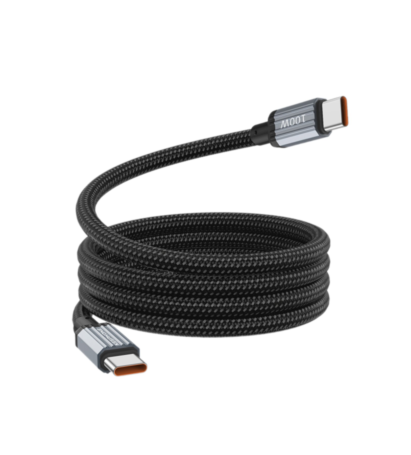 Keephone Magcoil Type-c To Type-c with self-winding Magnetic Tech, PD 100W, 1 м, Черный