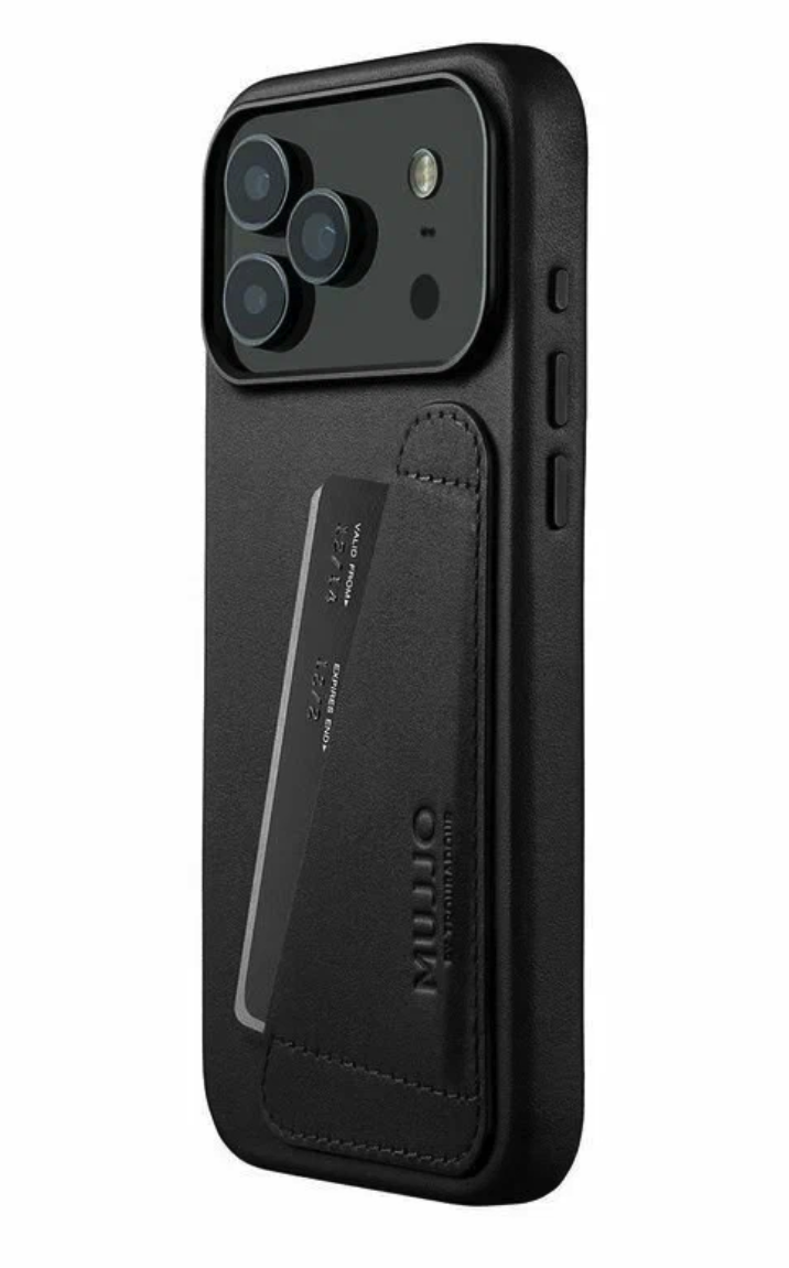 Чехол Mujjo Wallet Leather для iPhone 17 Pro Max, Черный