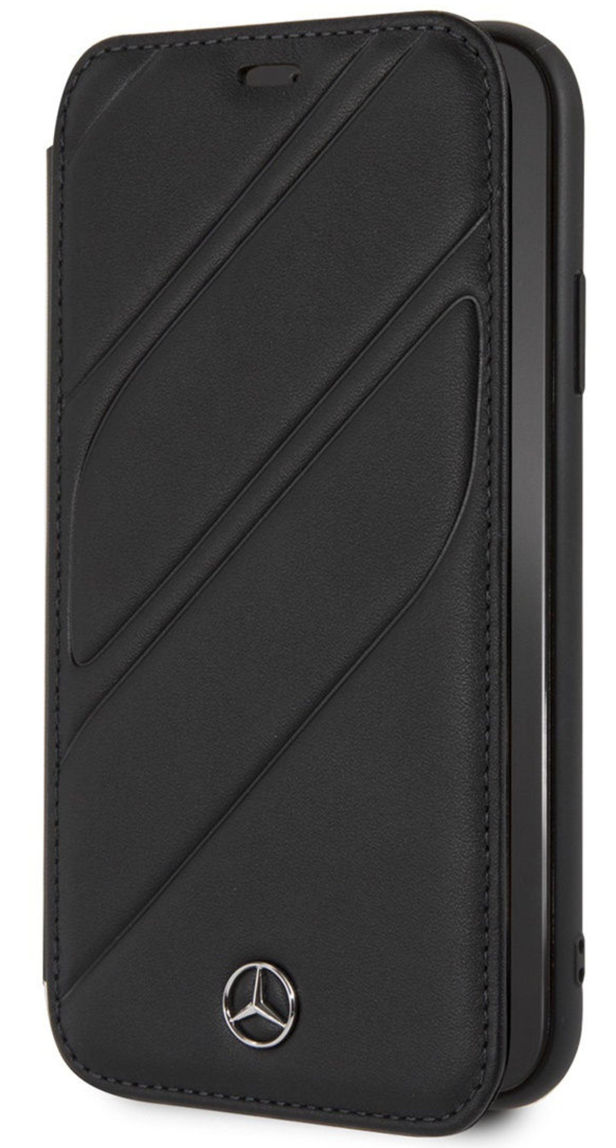 Чехол Mercedes для iPhone XR, Новая Органика I Тип книги Кожаная, Черный