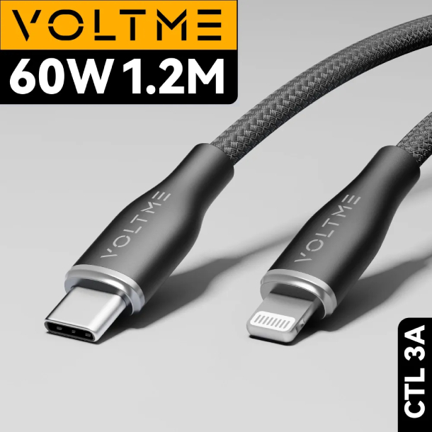 VOLTME RUGG USB C+Lighting 3A 30 Вт 1.2м 30W, Нейлон