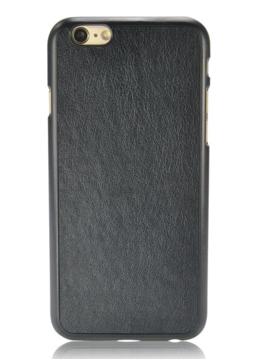 Чехол-накладка пластик под кожу строчка черный для iPhone 6/S