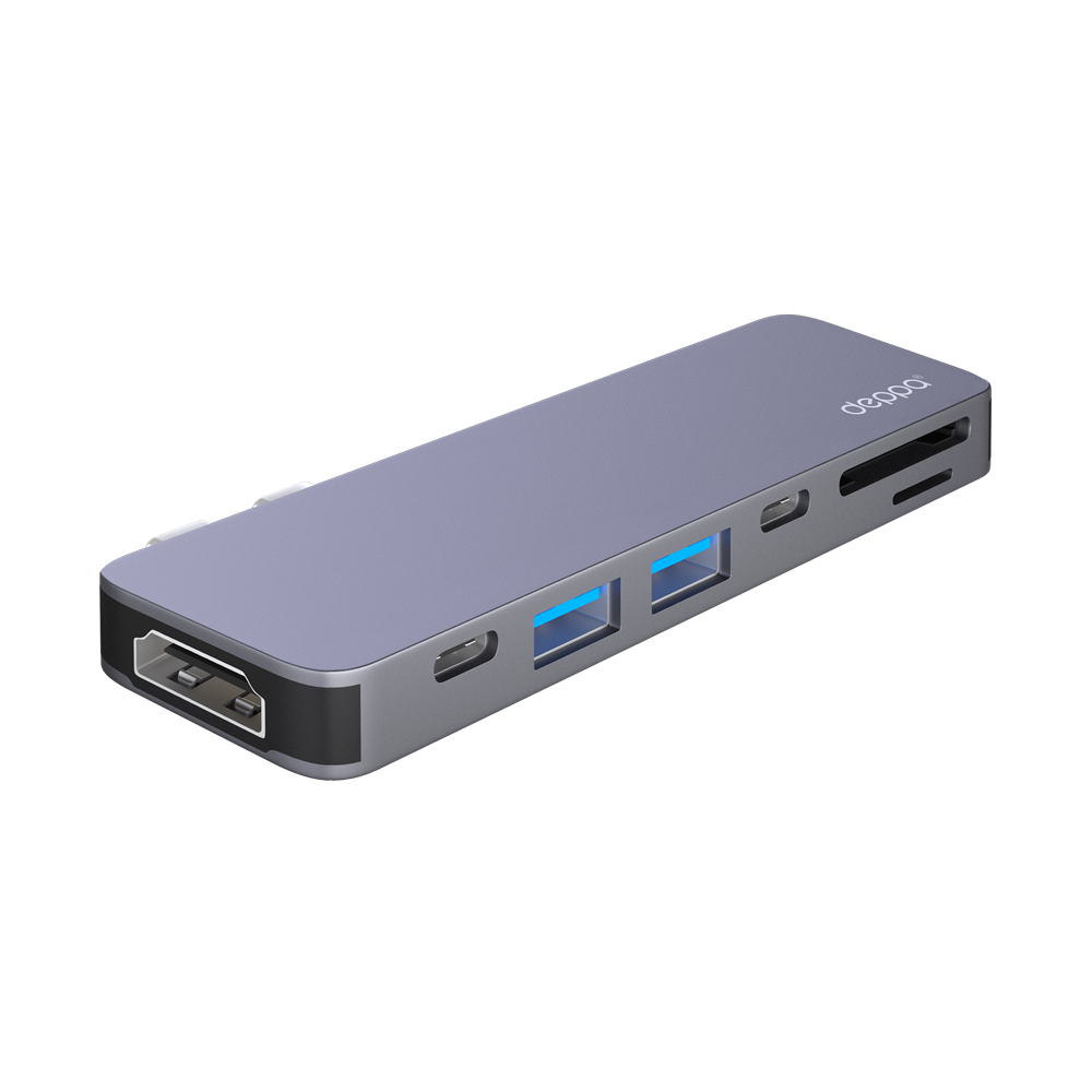 Deppa USB-C для MacBook 7-в-1, Графит