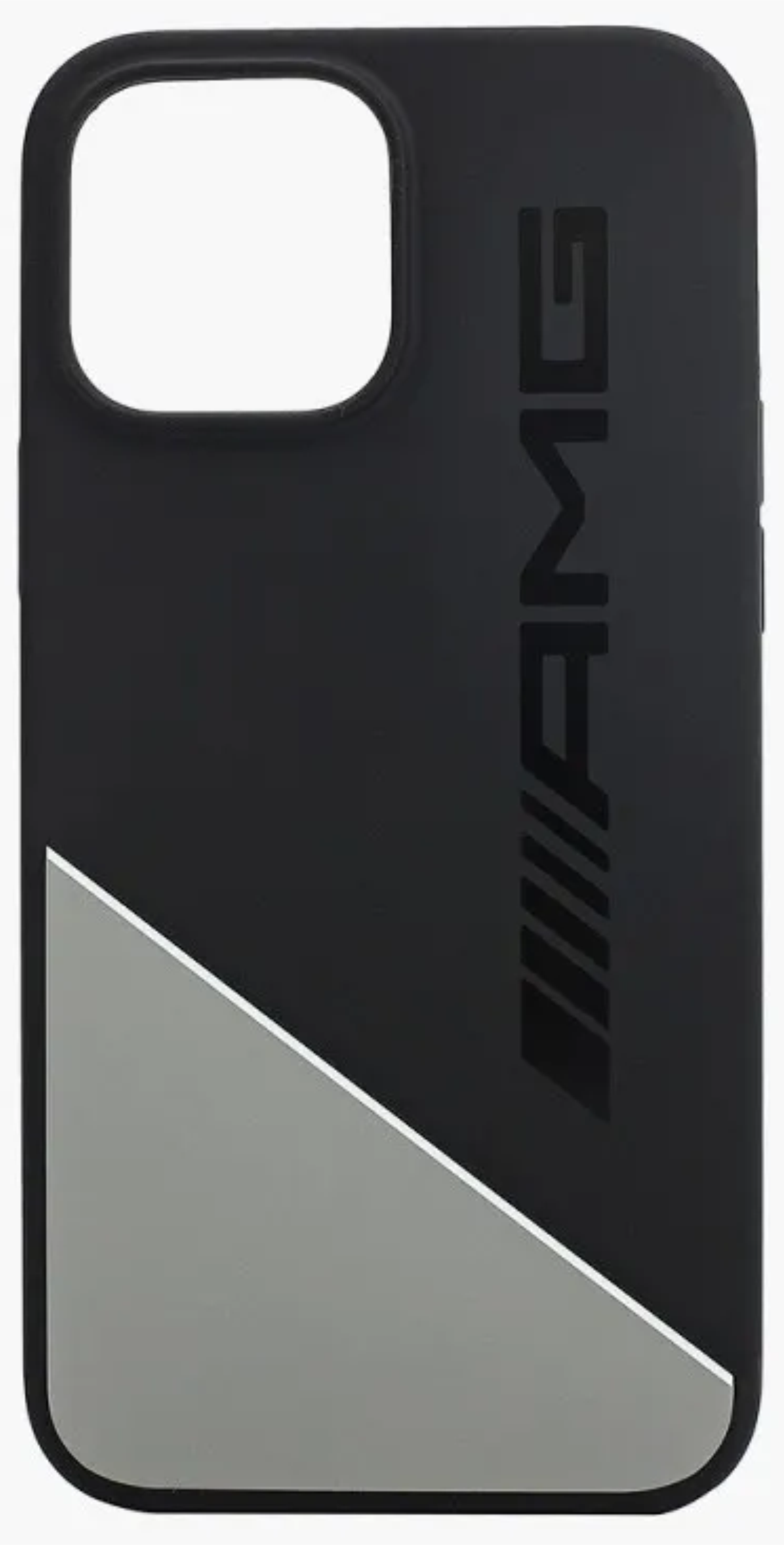 Чехол Mercedes для iPhone 13 Pro Max, Силикон двухцветный белая линия, Серый