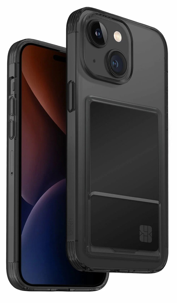 Чехол Uniq для iPhone 15, Air Fender ID cardslot, Серый