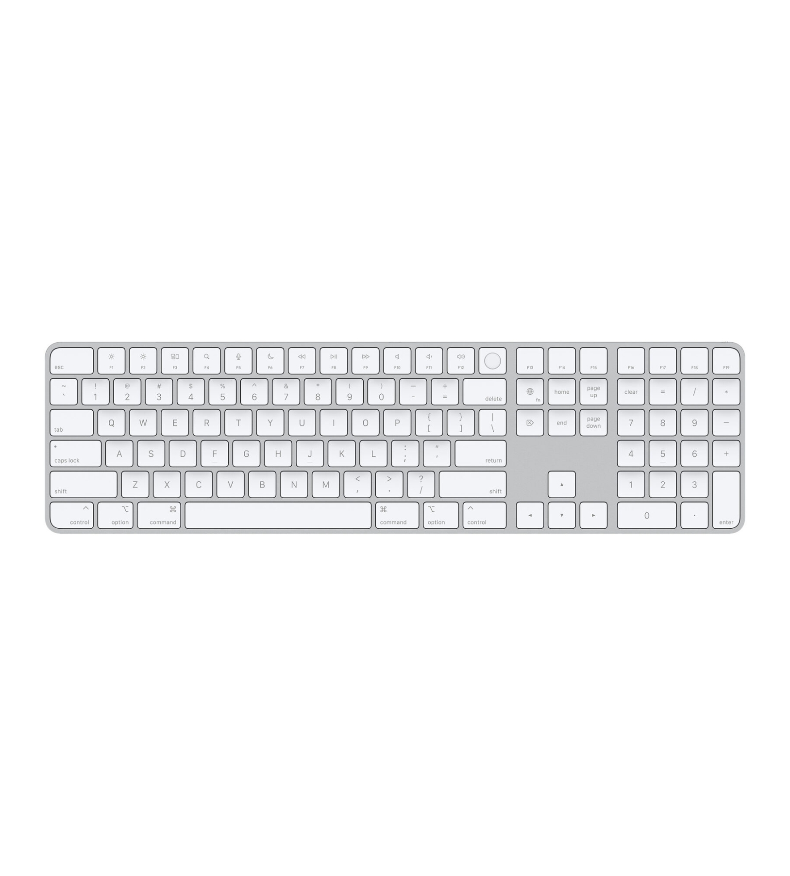 Apple Magic Keyboard с цифровой панелью, Белая с Touch ID