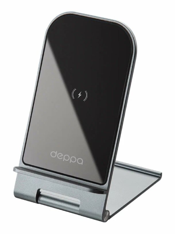 Deppa QI 15W Slim складная, Графит