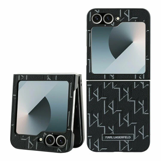 Чехол Lagerfeld для Galaxy Z Flip6, PU Monogram Hard, Черный