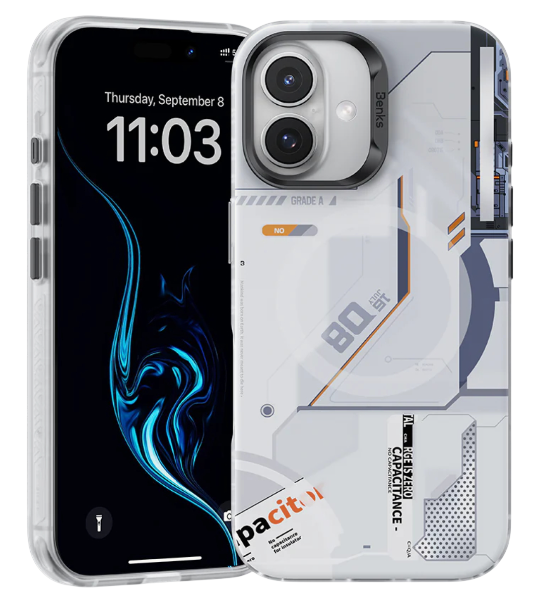 Чехол силиконовый Benks Перспектива MagSafe для iPhone 16, Белый