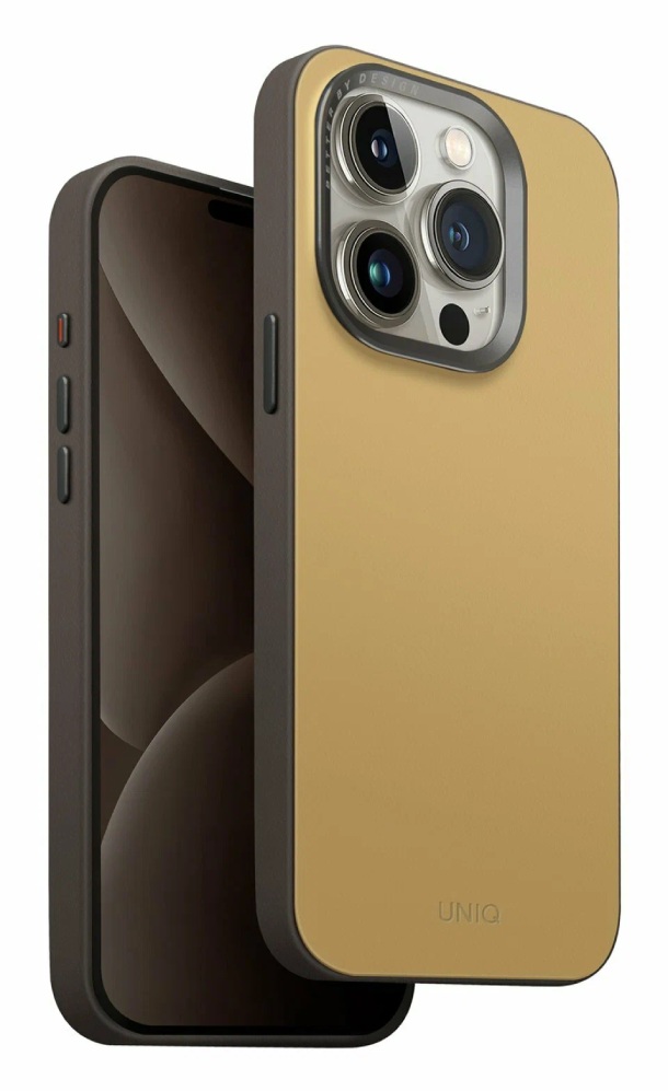 Чехол Uniq LYDEN DS MAGCLICK CHARGING MagSafe для iPhone 15 Pro 6.1", Канареево-желтый/Кремнисто-серый