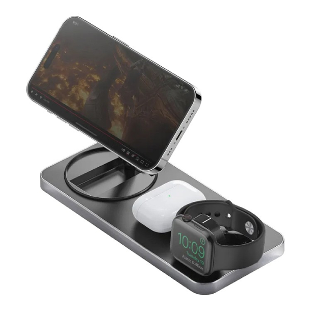 Bazic GoMag Station 3-в-1 с  зарядкой apple watch, 15W, Серый