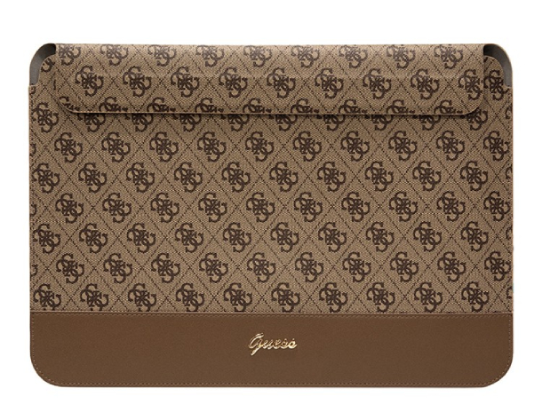 Чехол Guess для ноутбуков 13"/14" Sleeve 4G Нижняя полоска с металлическим логотипом, Коричневый