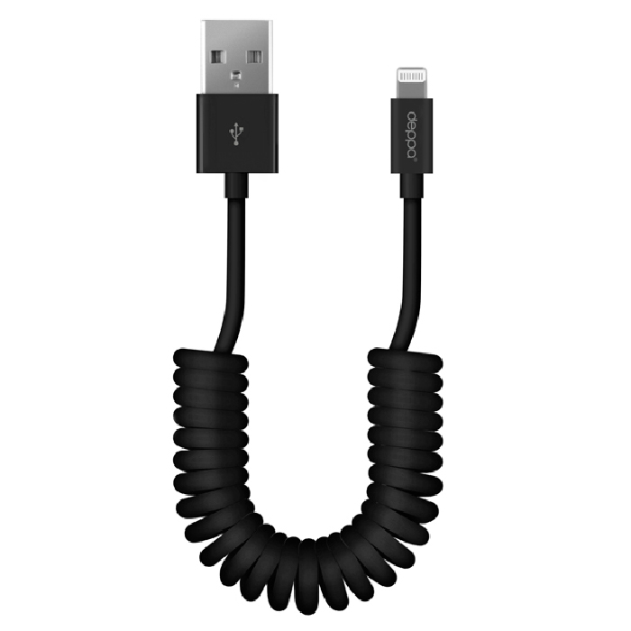 Deppa USB-8-pin для Apple, MFI 1.5м витой, Черный