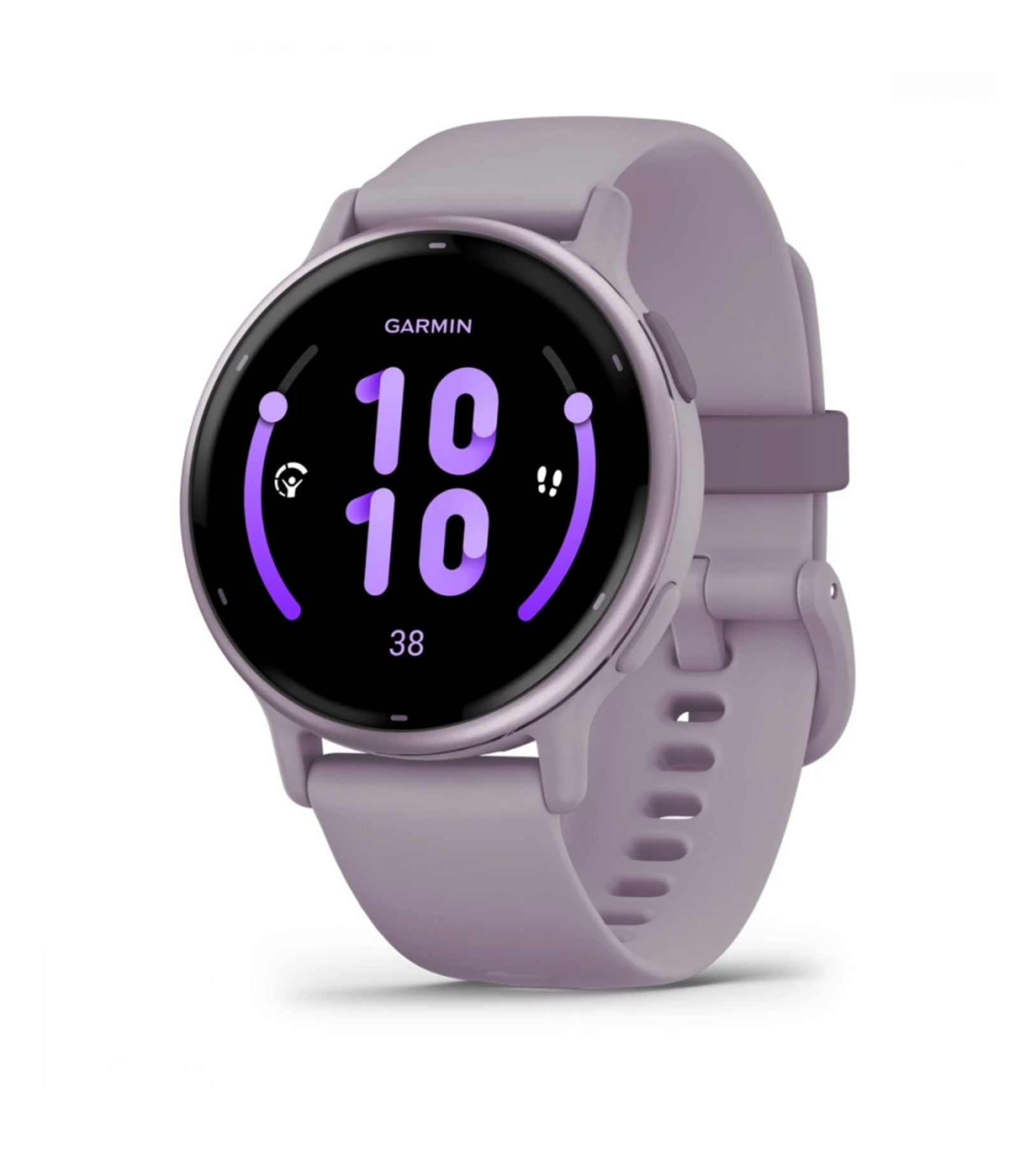 Garmin Vivoactive 5 Metallic Orchid, алюминиевый ободок с корпусом цвета орхидеи и силиконовым браслетом