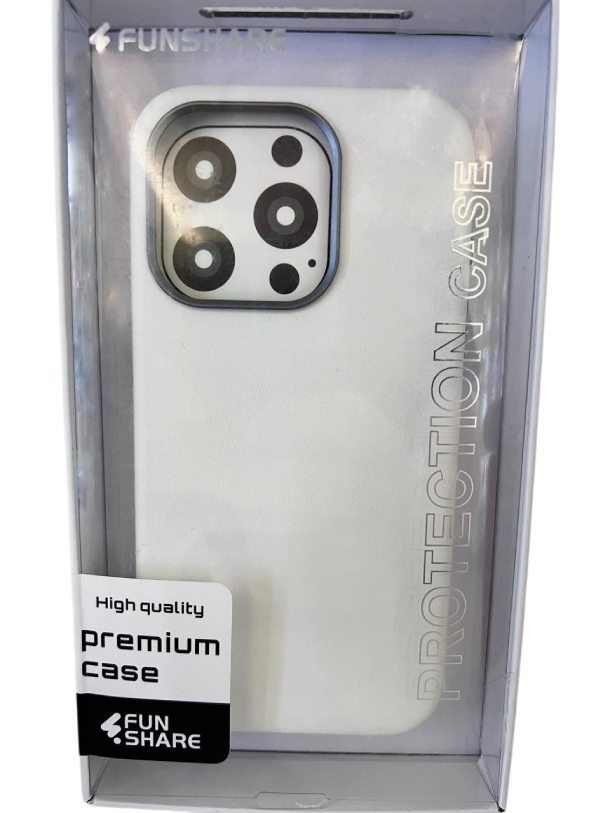 Чехол кожаный FunShare для iPhone 15 Pro Max, Белый