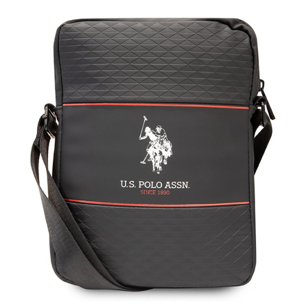 Сумка U.S. Polo Assn. для планшетов 10" Текстурированный узор с двойным логотипом лошади, Черный