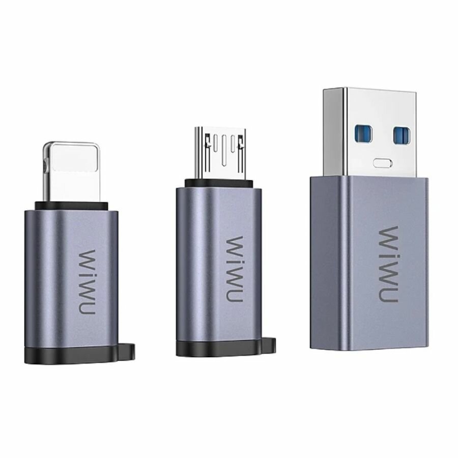 WiWU С031 3 в 1 USB-C-UCB-A, USB-C-MicroUSB, USB-C-Lightning