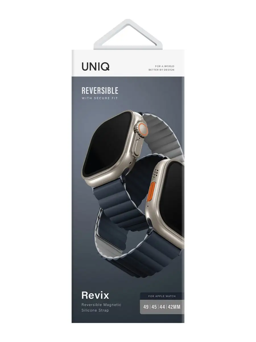 Ремешок Uniq для Apple Watch Revix reversible Magnetic для Apple Watch 49/46/45/44, Голубо-серый
