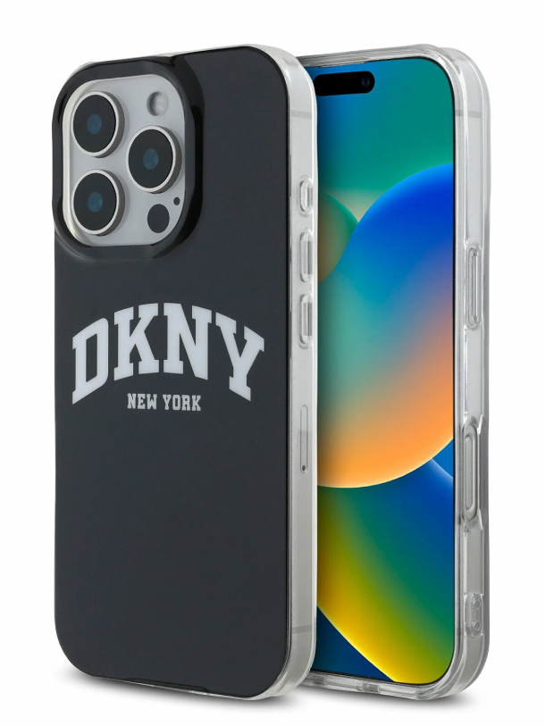 Чехол DKNY для iPhone 16 Pro PC/TPU Двухслойный арочный логотип, Черный