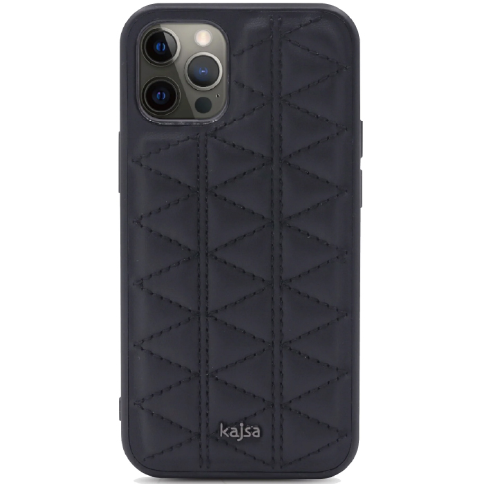 Чехол кожаный Kajsa Dale Collection Mountain для iPhone 12 Pro Max, Черный