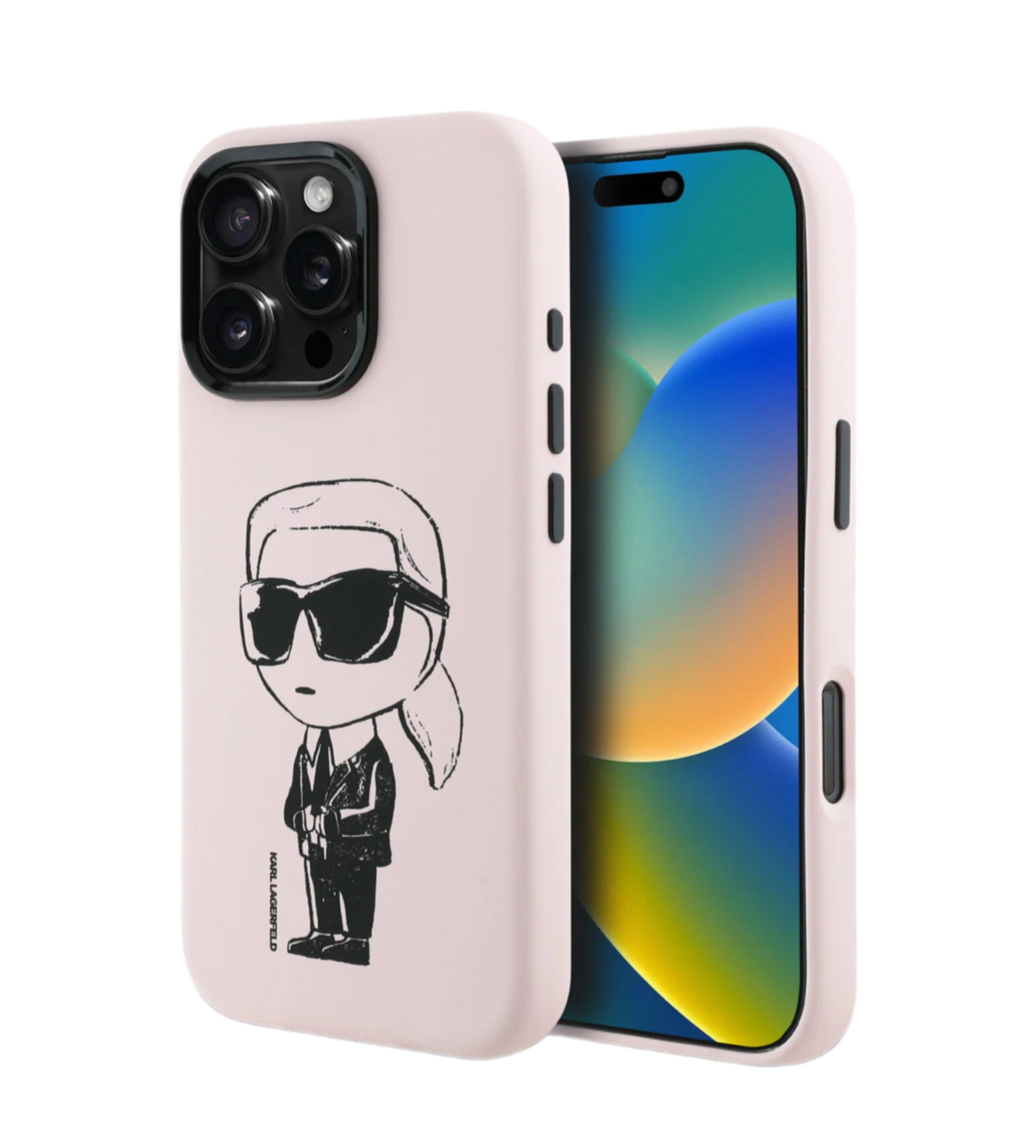 Чехол Lagerfeld Liquid Silicone NFT Graffiti Karl Ikonik Hard Pink (MagSafe) для iPhone 16 Pro Max, Розовый