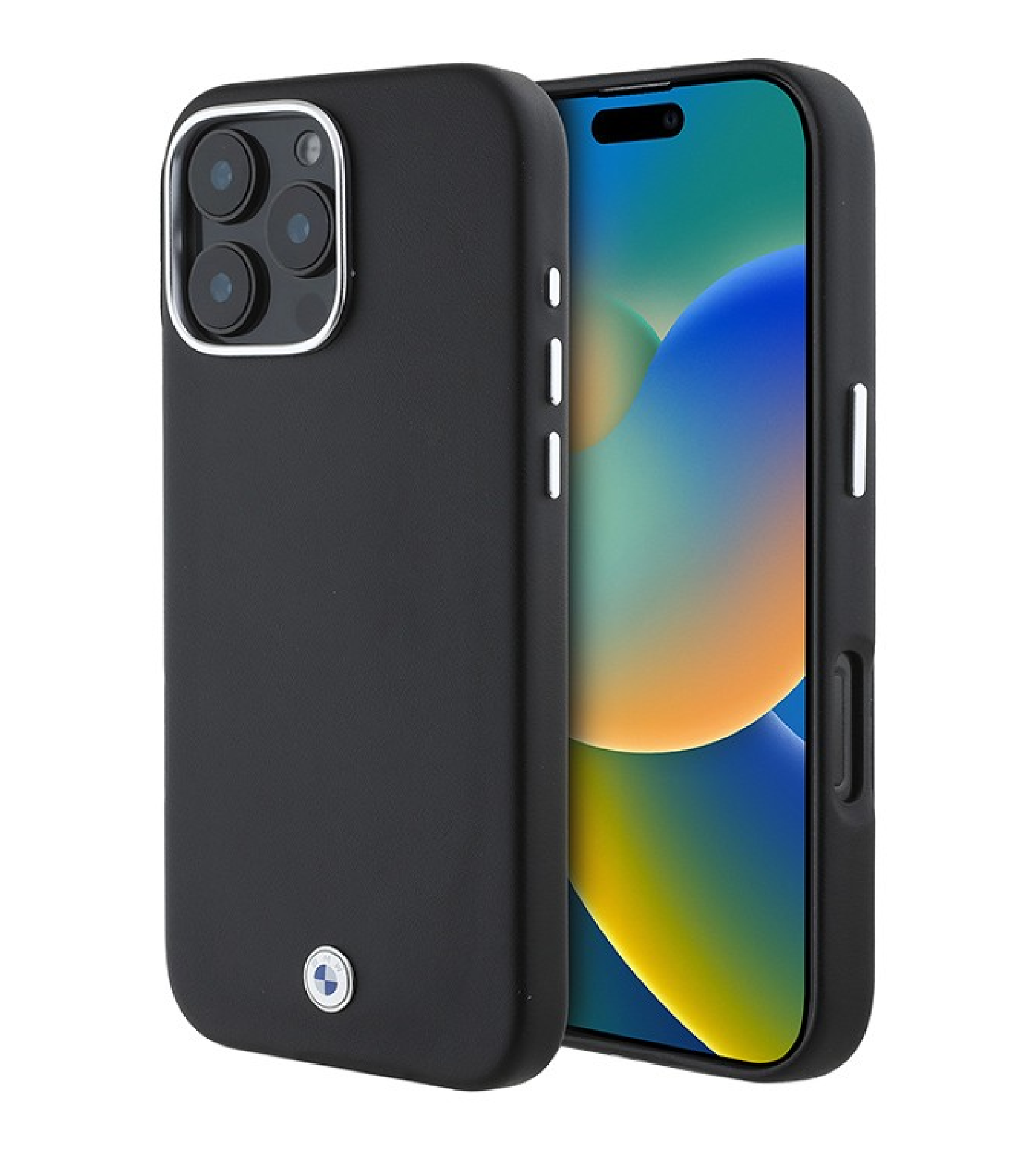 Чехол BMW Signature PU Full Wrapped Metal logo & Camera Hard Black с MagSafe для iPhone 16 Pro Max, Черный