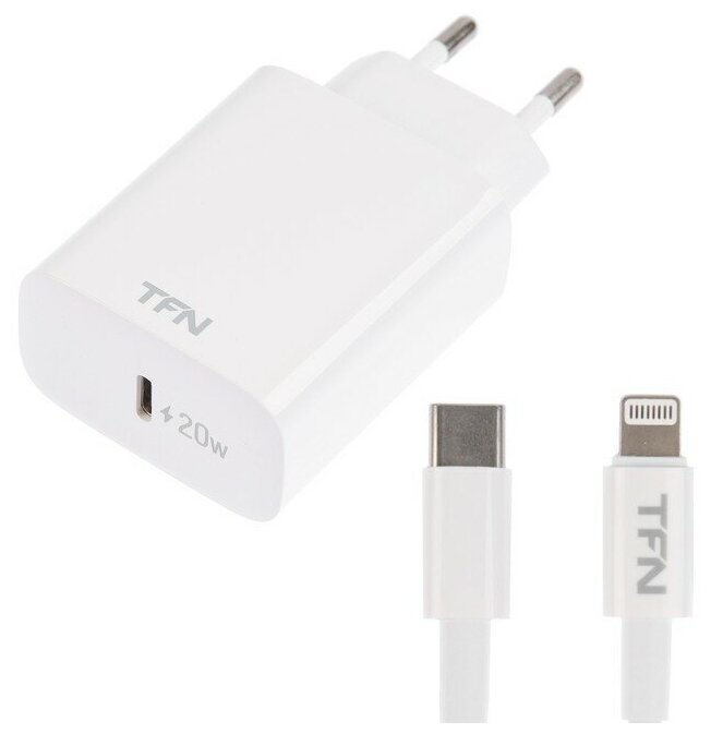 TFN USB-C + кабель USB-C 20W, Белый