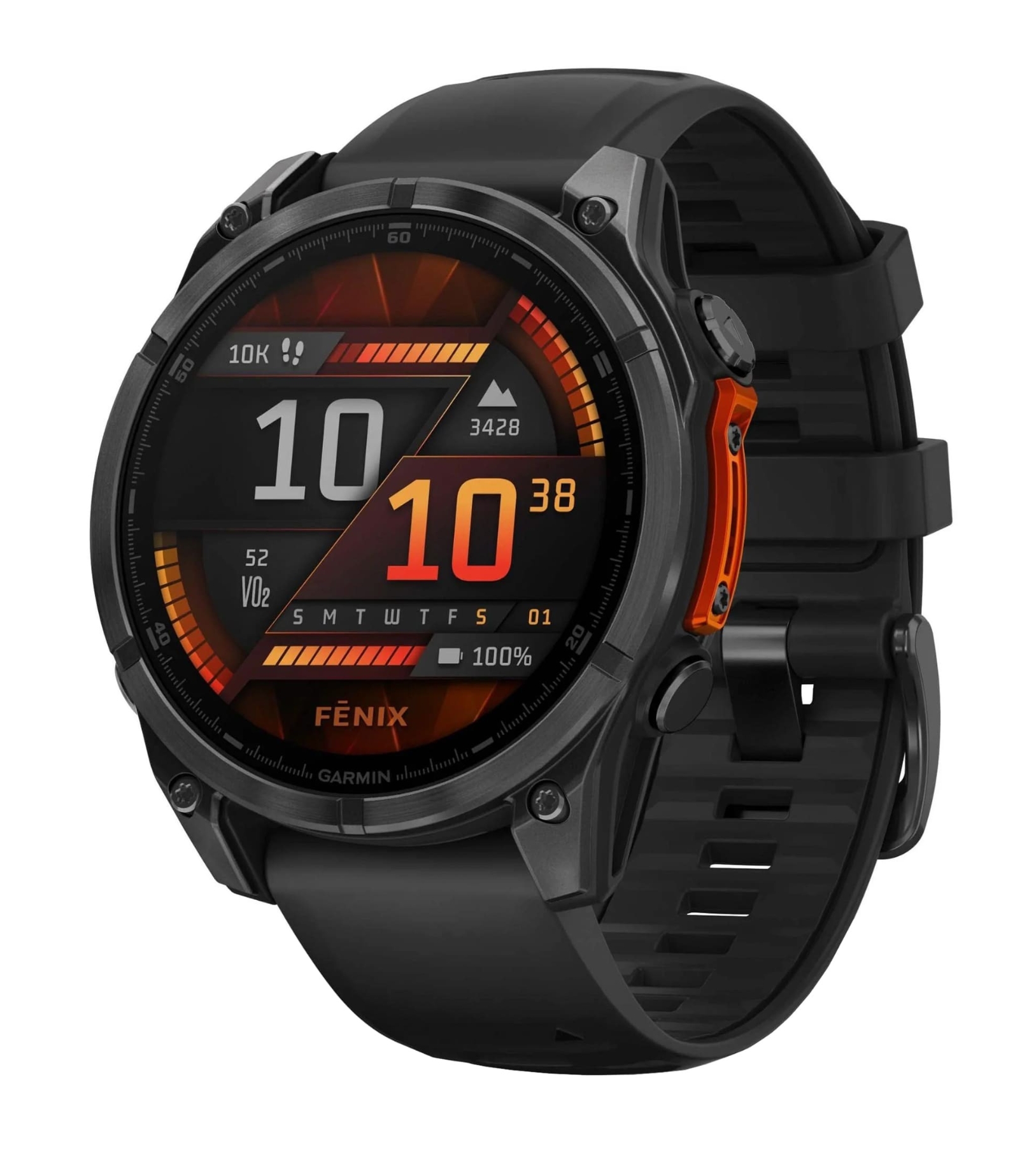 Garmin Fenix 8, 47 мм, AMOLED, Темно-серый с черной силиконовой лентой