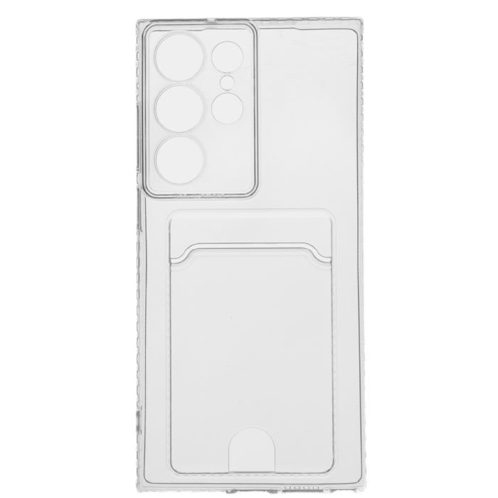 Чехол для Samsung Galaxy S23+, Прозрачный с кармашком для карт