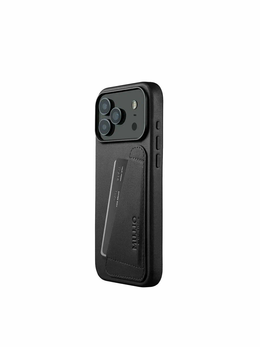 Чехол Mujjo Wallet Leather для iPhone 17 Pro Max, Черный
