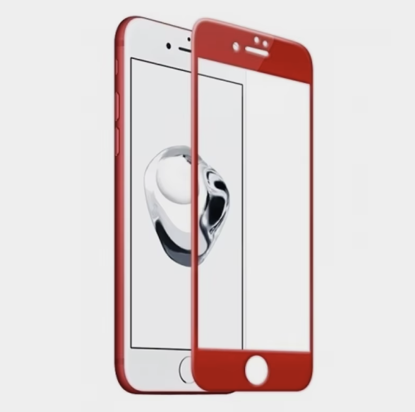 Защитное стекло цельное 3D для iPhone 6/6S, Красный