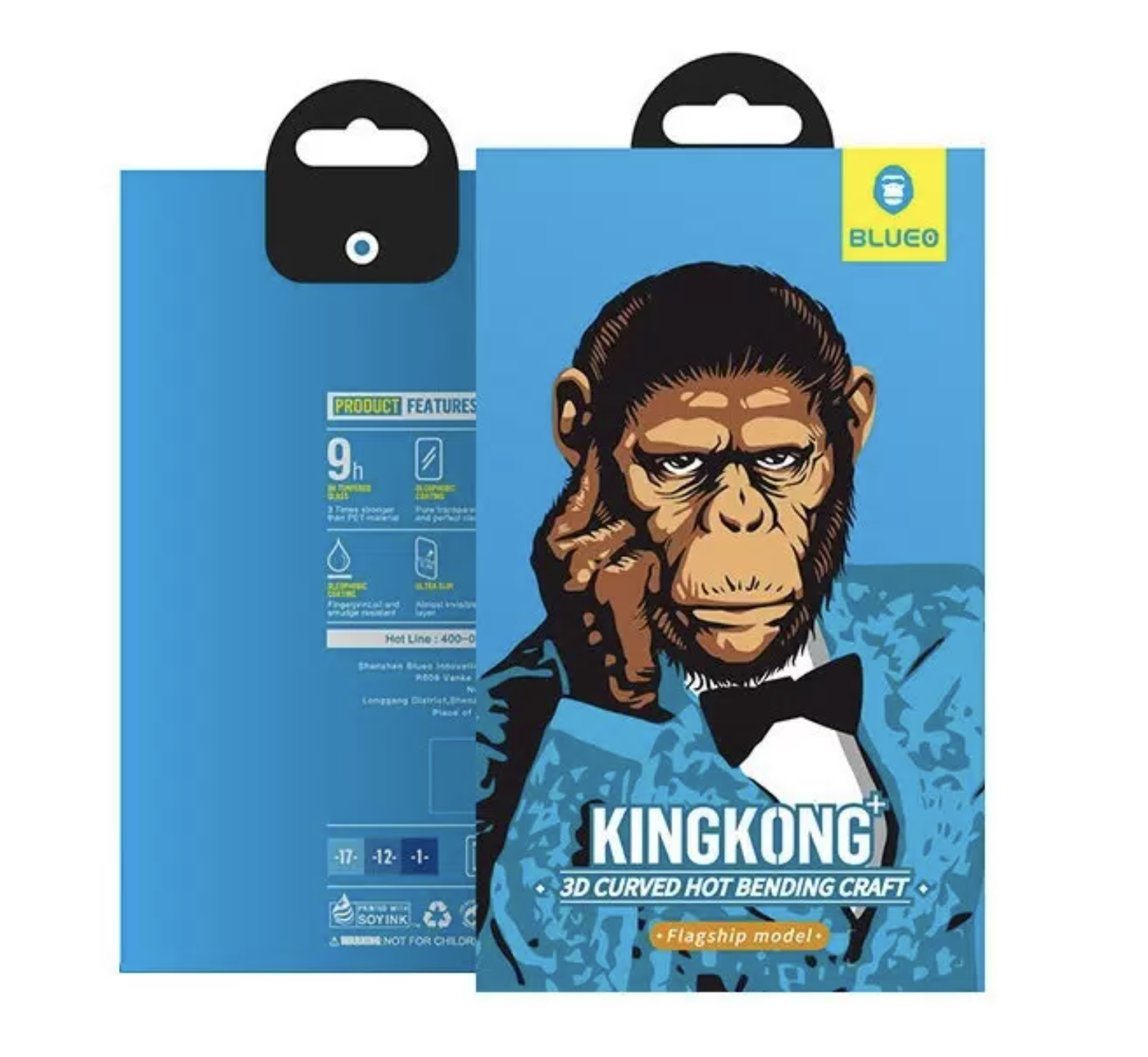 Защитное стекло BLUEO 3D Curved Hot Bending HD для iPhone 7+/8+, 0.33mm, Черный, 7B4-IP7PB