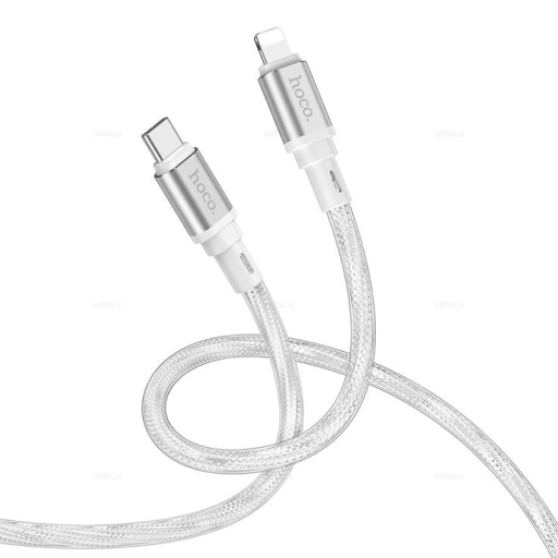 Hoco X98 Crystal ice PD Силикон charging data cable USB-C->Lightning, Белый