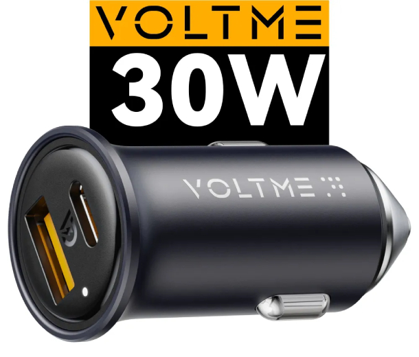 VOLTME Cazo 30CA Алюминиевый корпус, 30Вт W USB A + Type-C, Синий