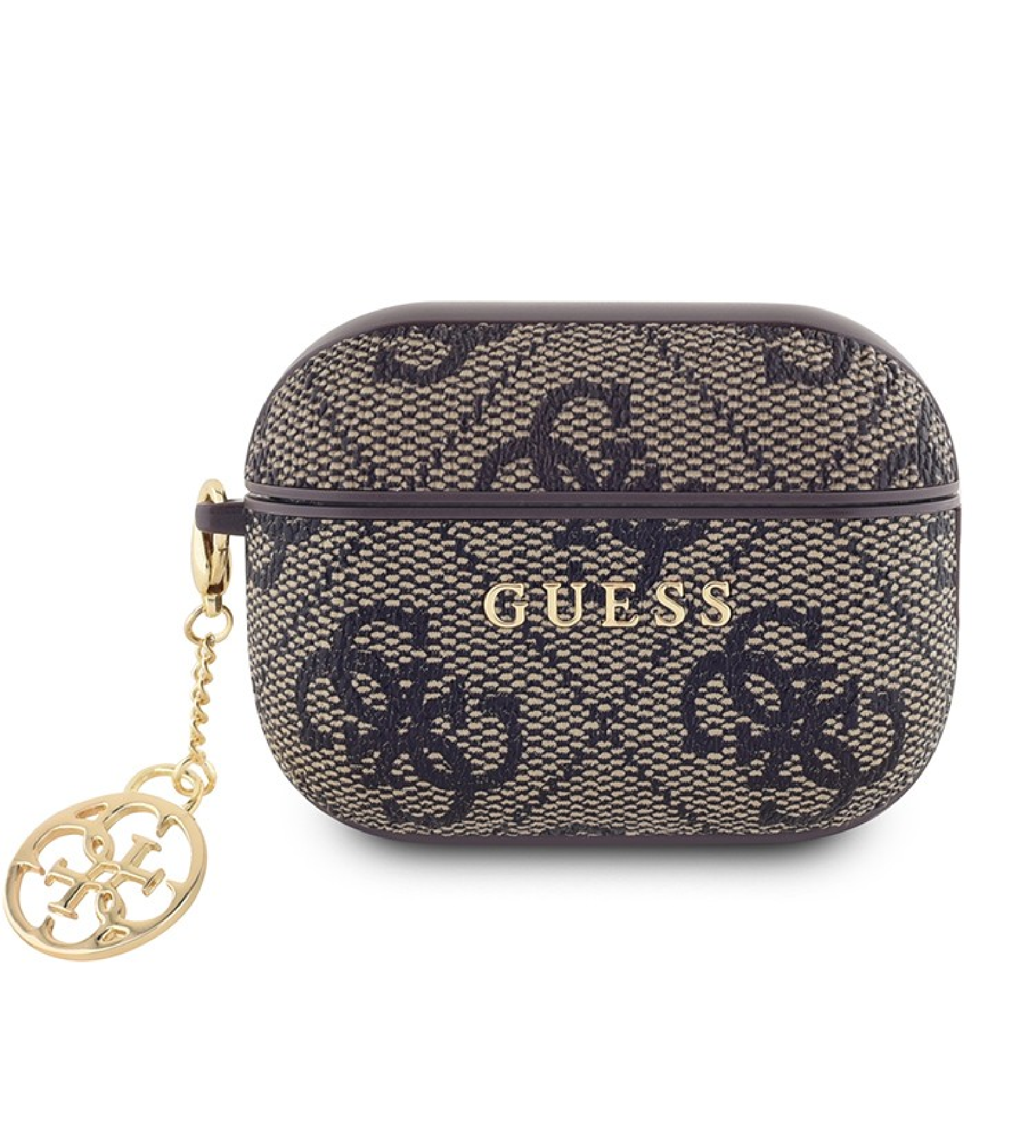 Чехол Guess PU leather 4G with Classic metal logo and Charm для Airpods Pro 2, Коричневый