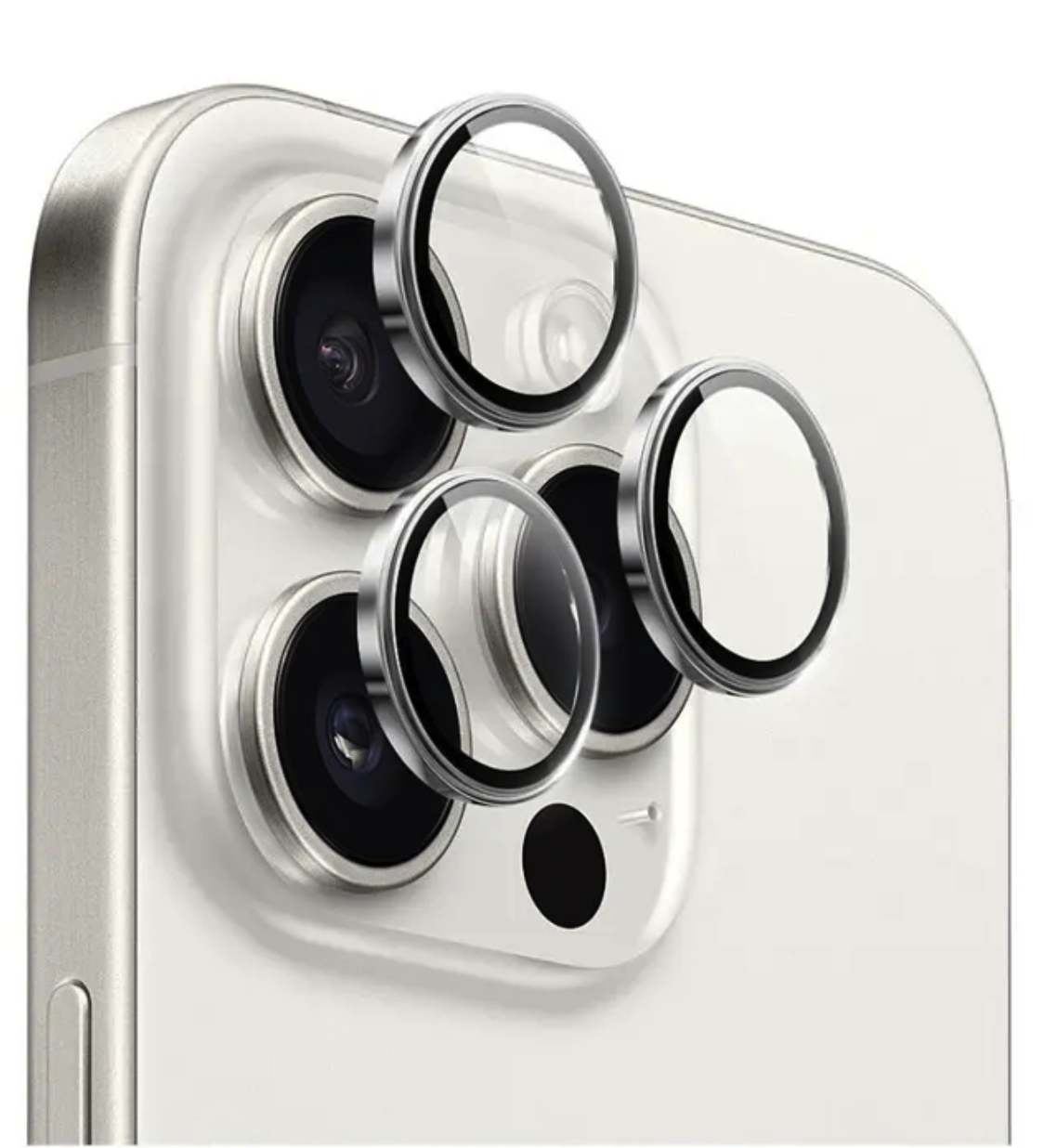 Защитные линзы WiWU Falcon на камеру iPhone 16 Pro/16 Pro Max, Серебристый