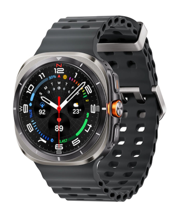 Samsung Galaxy Watch Ultra 47мм, Серебристый титан, Marine Band Темно-серый