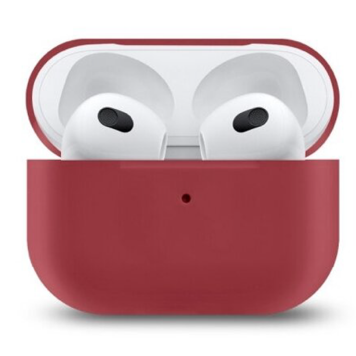Чехол Ультратонкий Силиконовый корпус для AirPods 3, Бургунди