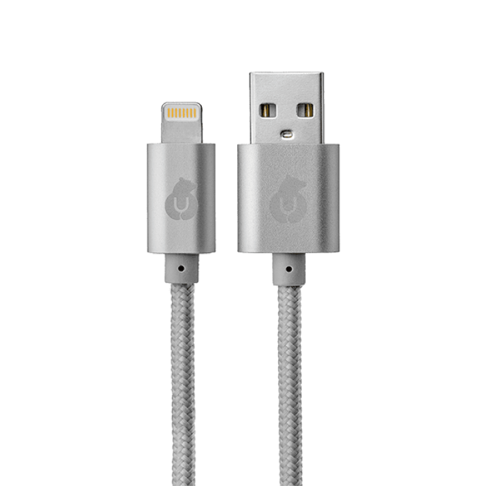 Ubear USB-A – Lightning, Нелон+Алюминий 1м, Серый