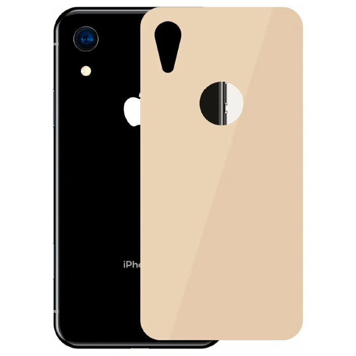 Защитное стекло на заднюю панель Baseus цельное для iPhone Xr, Золото