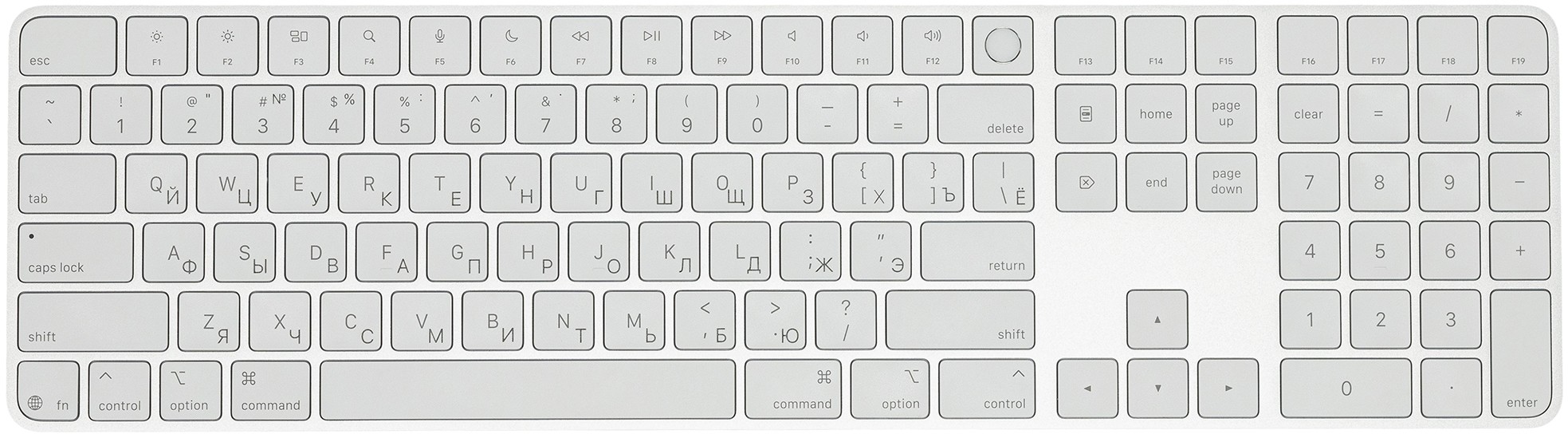Клавиатура Apple Magic Keyboard Touch ID Numeric Keypad USB-C, Белый, 2024