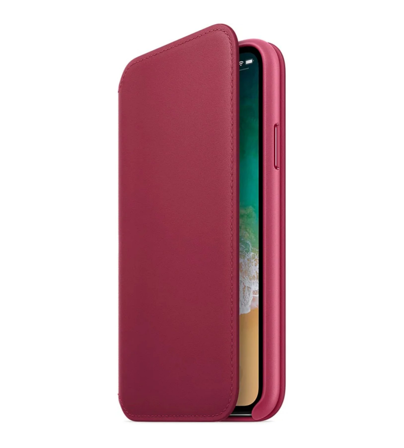 Чехол Apple Кожа для Apple iPhone X/XS, Ягодный