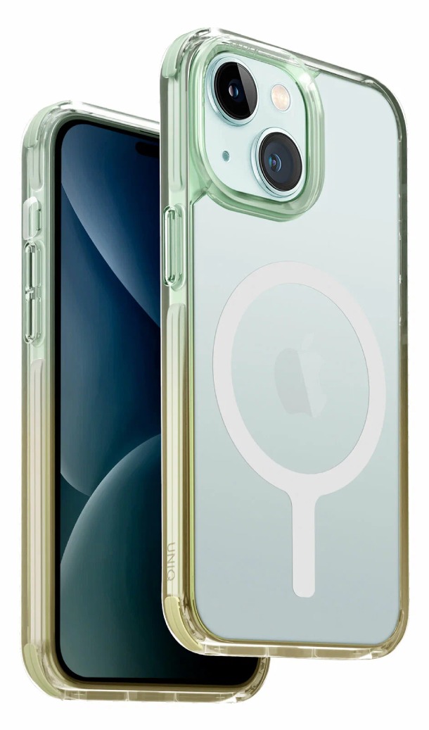 Чехол Uniq для iPhone 15, Combat DUO MagSafe, Море Зеленый/Нежно-желтый 