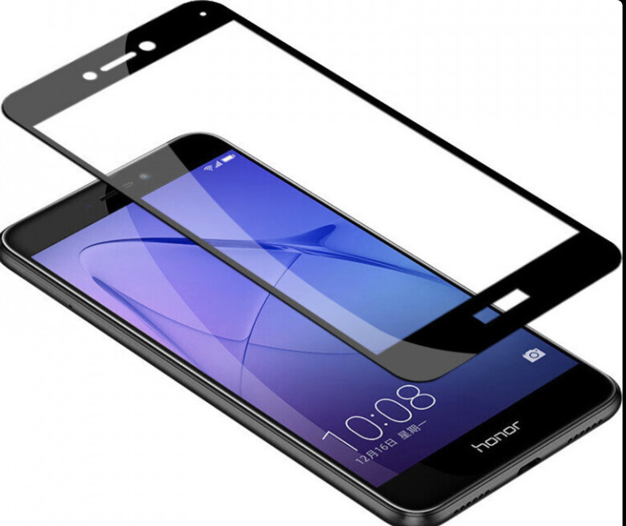 Защитное стекло 2D для Honor 8 Lite, Черный