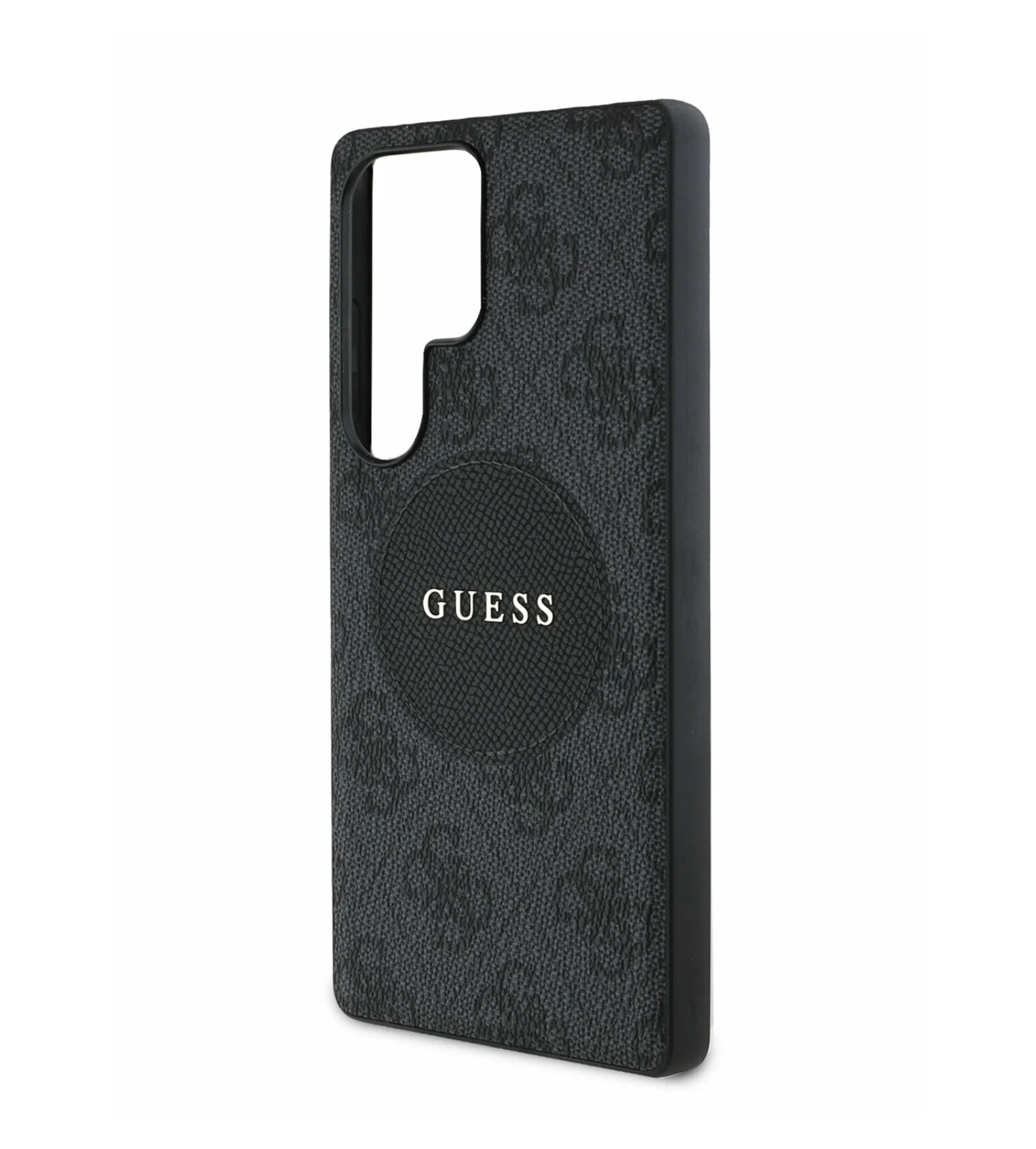 Чехол Guess PU 4G with Round Patch Metal logo Hard Black Galaxy S25 Ultra, MagSafe, Черный