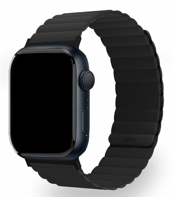 Ремешок магнитный силиконовый Ubear Mode для Apple Watch, M/L, 42/44/45/49мм, Черный