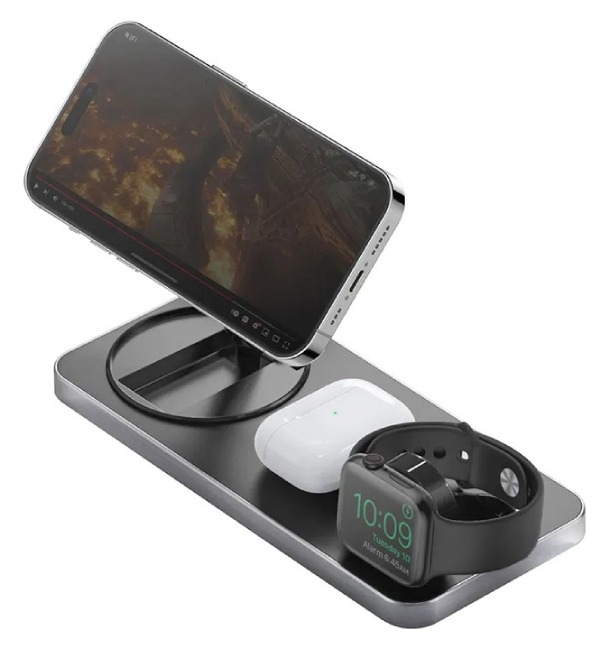 EnergEA 3 в 1 Bazic GoMag Station (with Apple watch charger) 15W, Серая