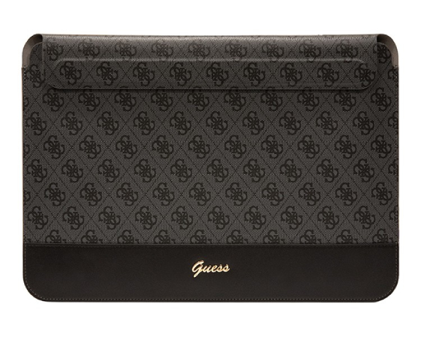 Чехол Guess для ноутбуков 13"/14" Sleeve 4G Нижняя полоска с металлическим логотипом, Черный