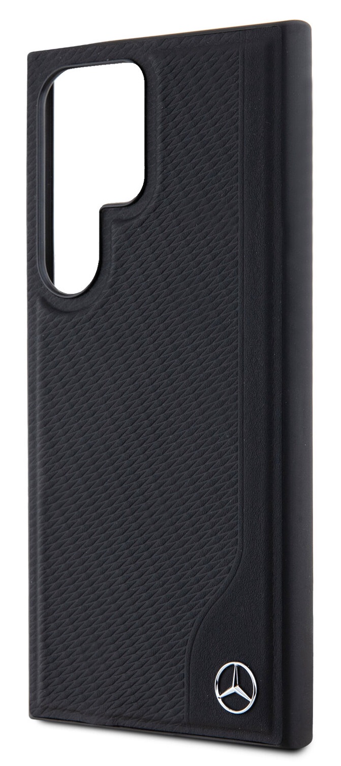 Чехол Mercedes для Samsung Galaxy S24 Ultra с MagSafe, Кожа с имитацией дерева, Черный