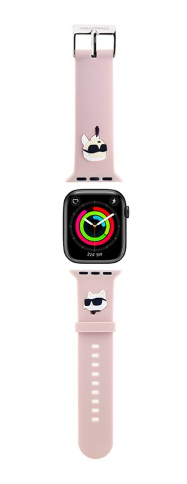 Ремешок Lagerfeld для Apple Watch 42/44/45мм 3D Rubber NFT Karl & Choupette heads, Розовый