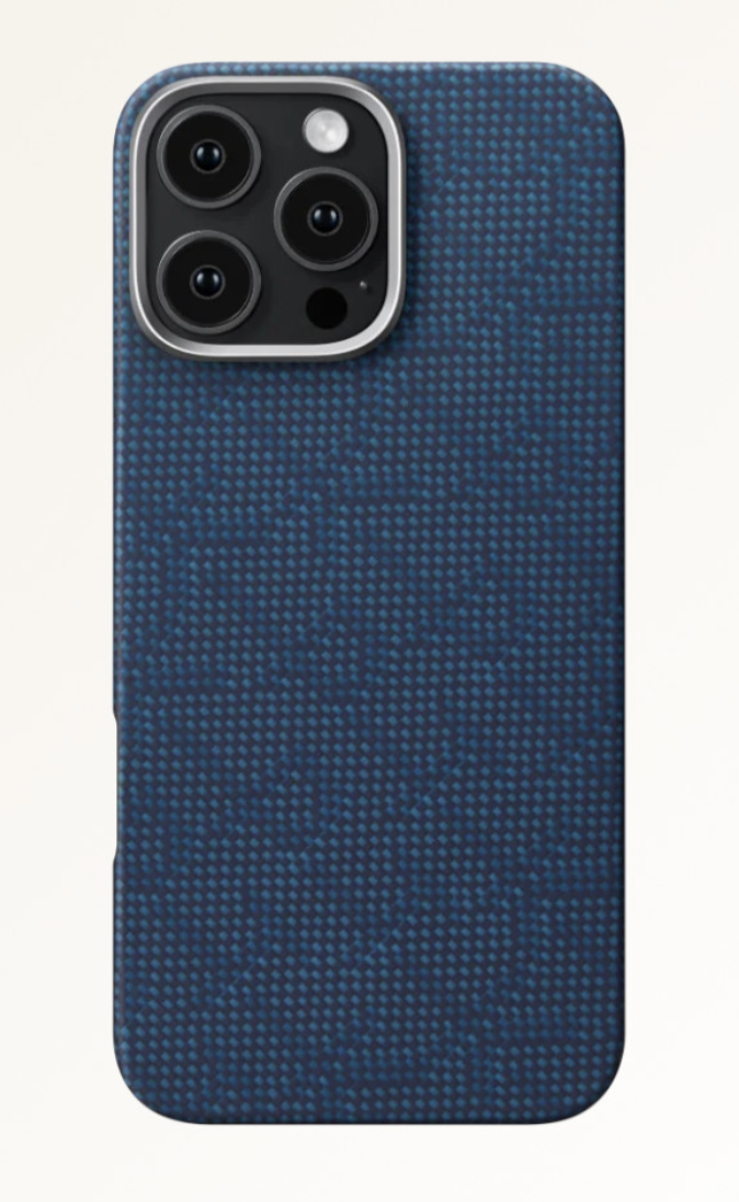 Чехол PITAKA Monogram Tactile Woven Case для iPhone 16 Pro Max, Черно-синий